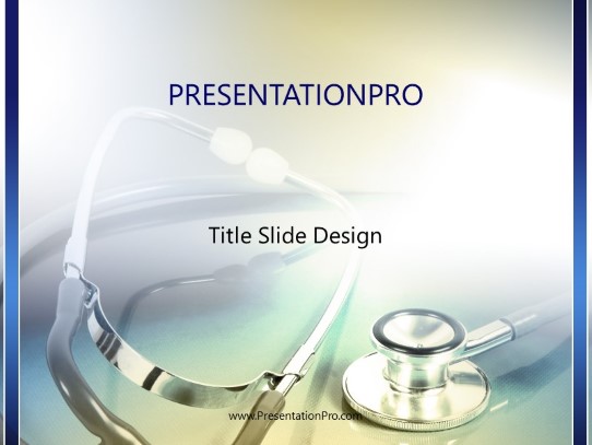 Stethoscope  PowerPoint Template title slide design
