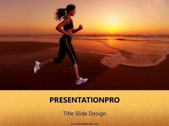 Beach Jog PowerPoint Template title slide design