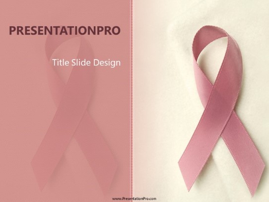 Breast Cancer Ribbon PowerPoint Template title slide design