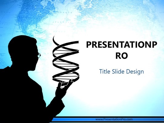 Dna Creation Blue PowerPoint Template title slide design