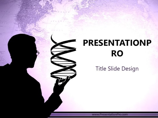 Dna Creation Purple PowerPoint Template title slide design