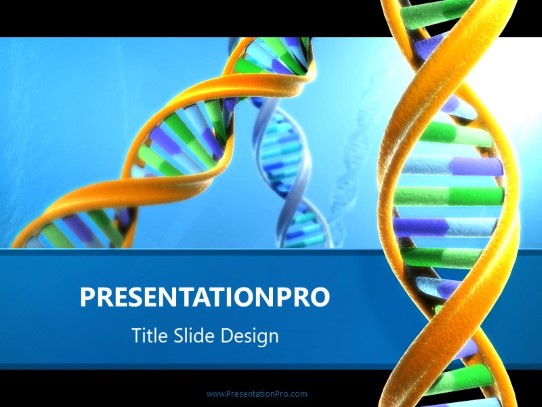 Dna Noodlebars Blue PowerPoint Template title slide design