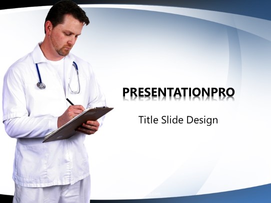 Doc With Charts PowerPoint Template title slide design