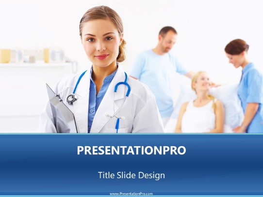 Female Physician PowerPoint Template title slide design