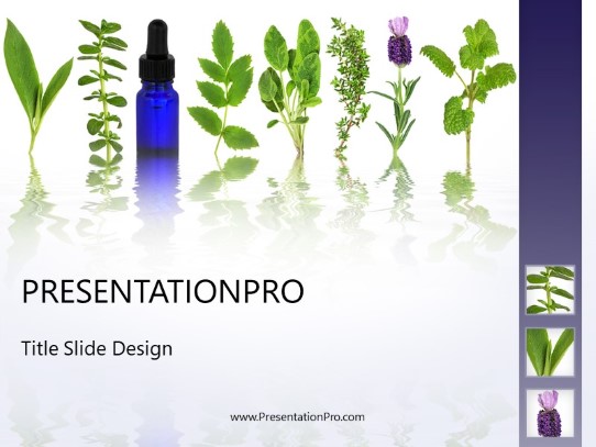 Herbal Medicine Therapy PowerPoint Template title slide design