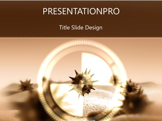 Microbe Zoom Brown PowerPoint Template title slide design