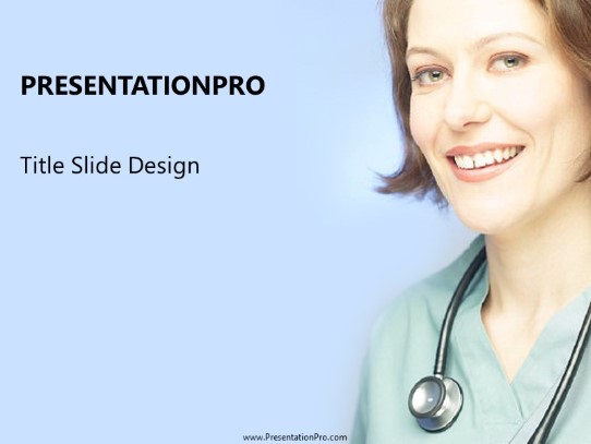 Smiling Nurse PowerPoint Template title slide design