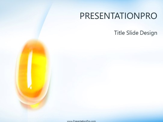 Vitamin Pill PowerPoint Template title slide design