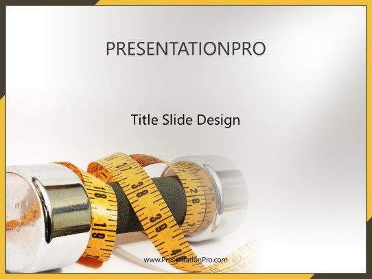 Weight Tape Measure PowerPoint Template title slide design