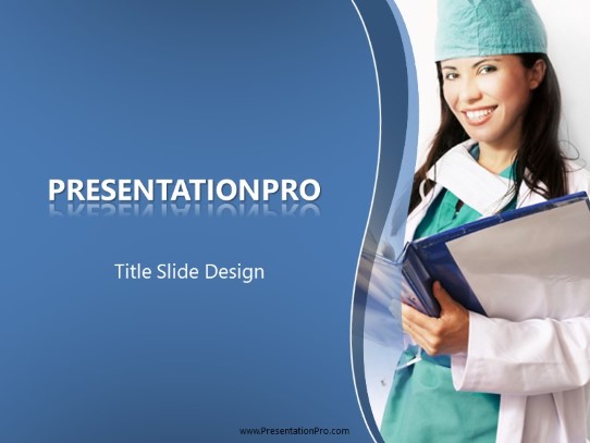 Woman Nurse PowerPoint Template title slide design