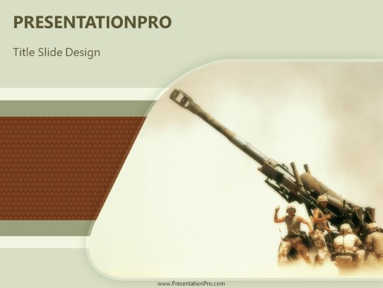 Cannon PowerPoint Template title slide design