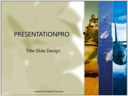 Land Sea Air PowerPoint Template title slide design