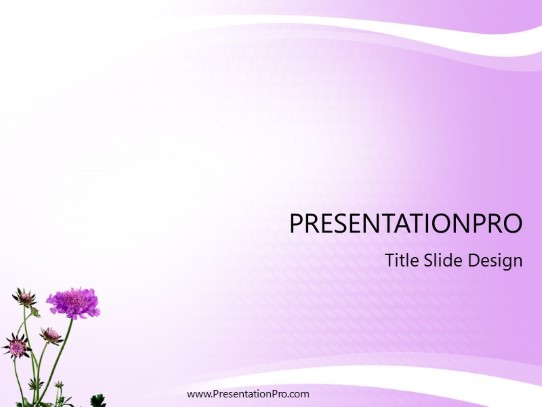 Flower Swoop PowerPoint Template title slide design
