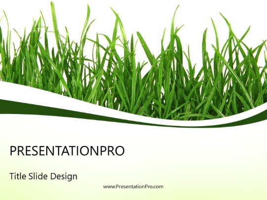 Grass Blades PowerPoint Template title slide design