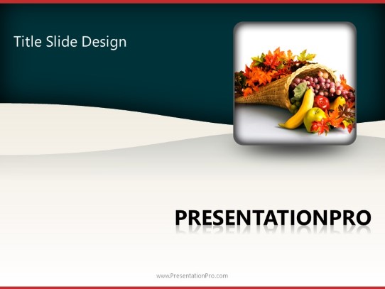Horn Of Plenty PowerPoint Template title slide design