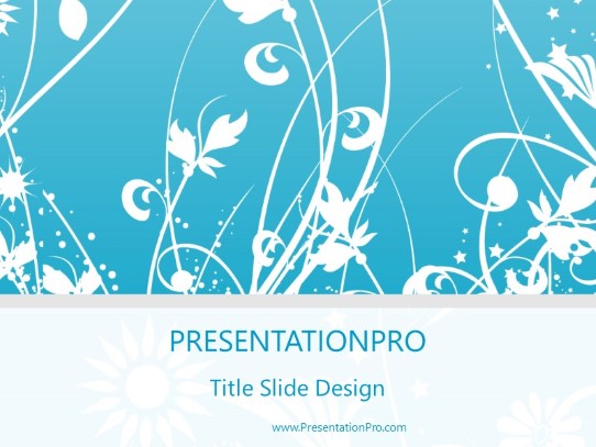 Illustrated Flowers PowerPoint Template title slide design