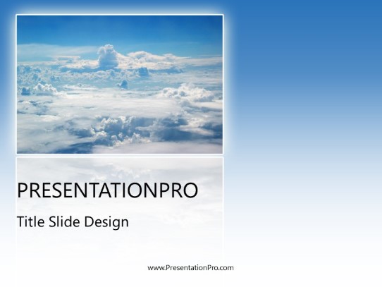 In The Clouds PowerPoint Template title slide design