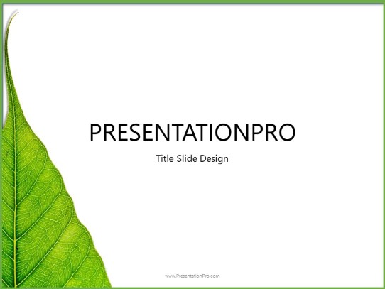 Isolated Leaf 2 PowerPoint Template title slide design