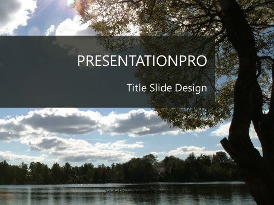 Lake Views PowerPoint Template title slide design