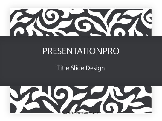 Leaf Texture Gray PowerPoint Template title slide design