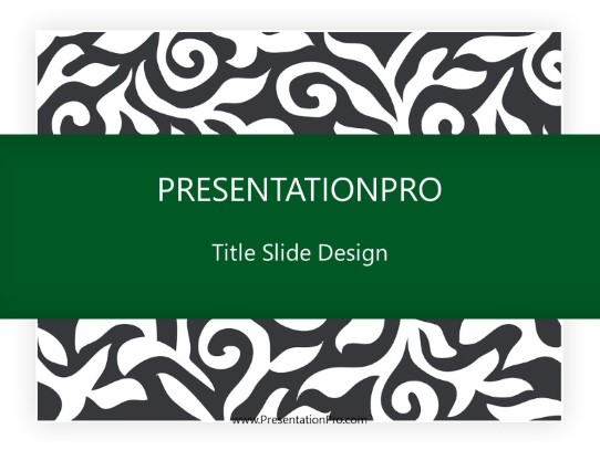 Leaf Texture Green PowerPoint Template title slide design