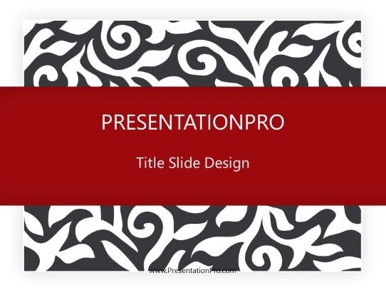 Leaf Texture Red PowerPoint Template title slide design