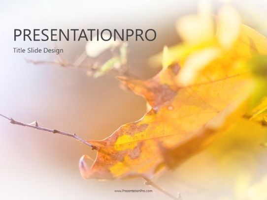 Macro Autumn Leaves 01 PowerPoint Template title slide design