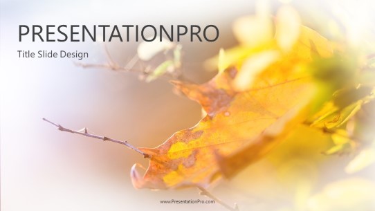 Macro Autumn Leaves 01 Widescreen PowerPoint Template title slide design