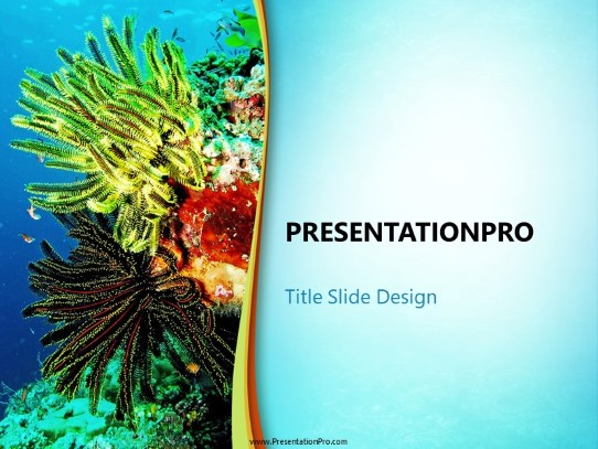 Marine Life PowerPoint Template title slide design
