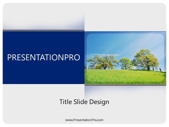 Oak Tree In Spring PowerPoint Template title slide design