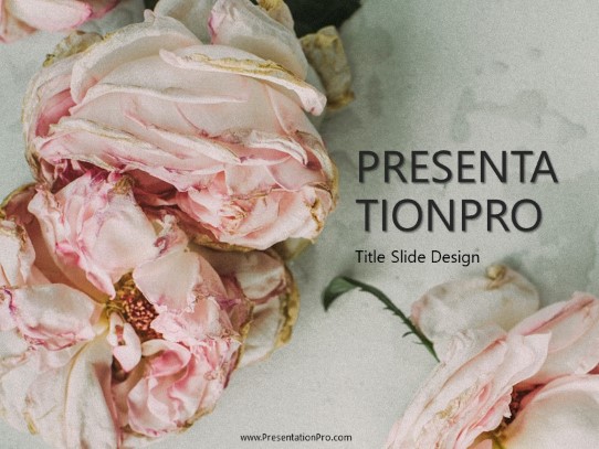 Pink Flowers PowerPoint Template title slide design