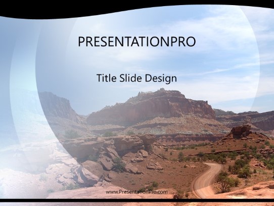 Southwest Desert Road PowerPoint Template title slide design