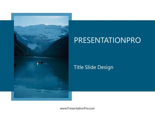 Teal Lake PowerPoint Template title slide design