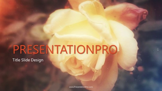 Vintage Flower 01 Widescreen PowerPoint Template title slide design