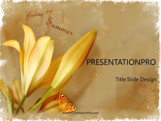 Waiting For Summer PowerPoint Template title slide design