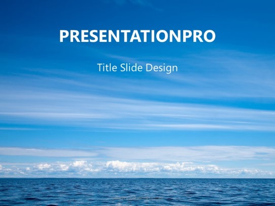 Water And Sky PowerPoint Template title slide design