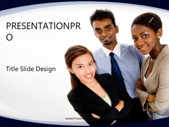 Peob Diverse Interns PowerPoint Template title slide design