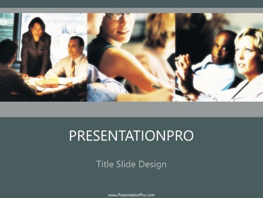 3 Meetings PowerPoint Template title slide design