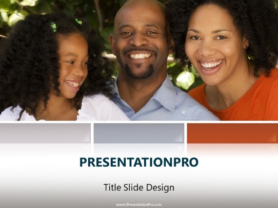 African American Family PowerPoint Template title slide design