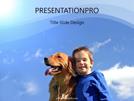 Boy With Dog PowerPoint Template title slide design