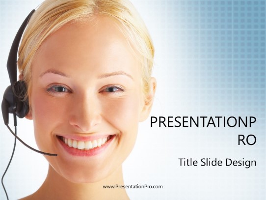 Customer Service 02 Blue PowerPoint Template title slide design