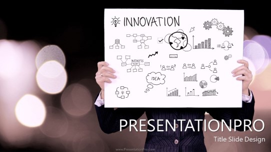 Innovation Sign Widescreen PowerPoint Template title slide design