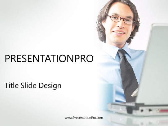 Laptop Biz PowerPoint Template title slide design