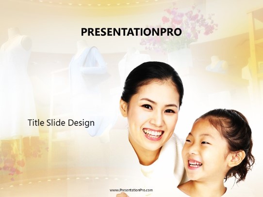 Mother Daughter Shopping Spree PowerPoint Template title slide design