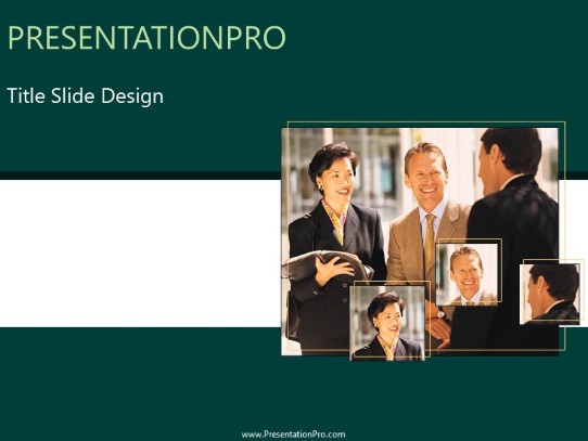 Networking Green PowerPoint Template title slide design