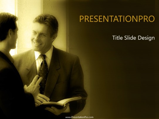 Officetalk Gold PowerPoint Template title slide design