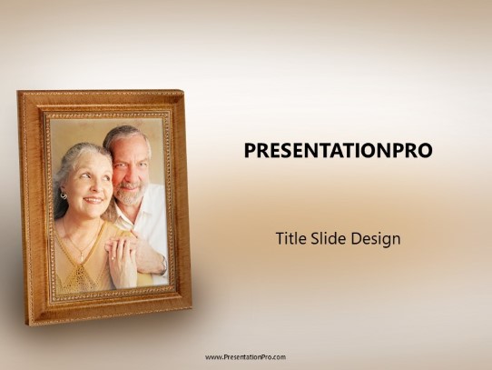 Senior Couple Framed PowerPoint Template title slide design