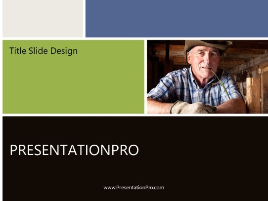 Senior Farmer PowerPoint Template title slide design