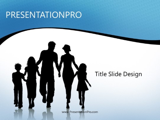 Silhouette Family PowerPoint Template title slide design