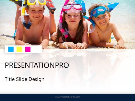 Snorkel Kids PowerPoint Template title slide design